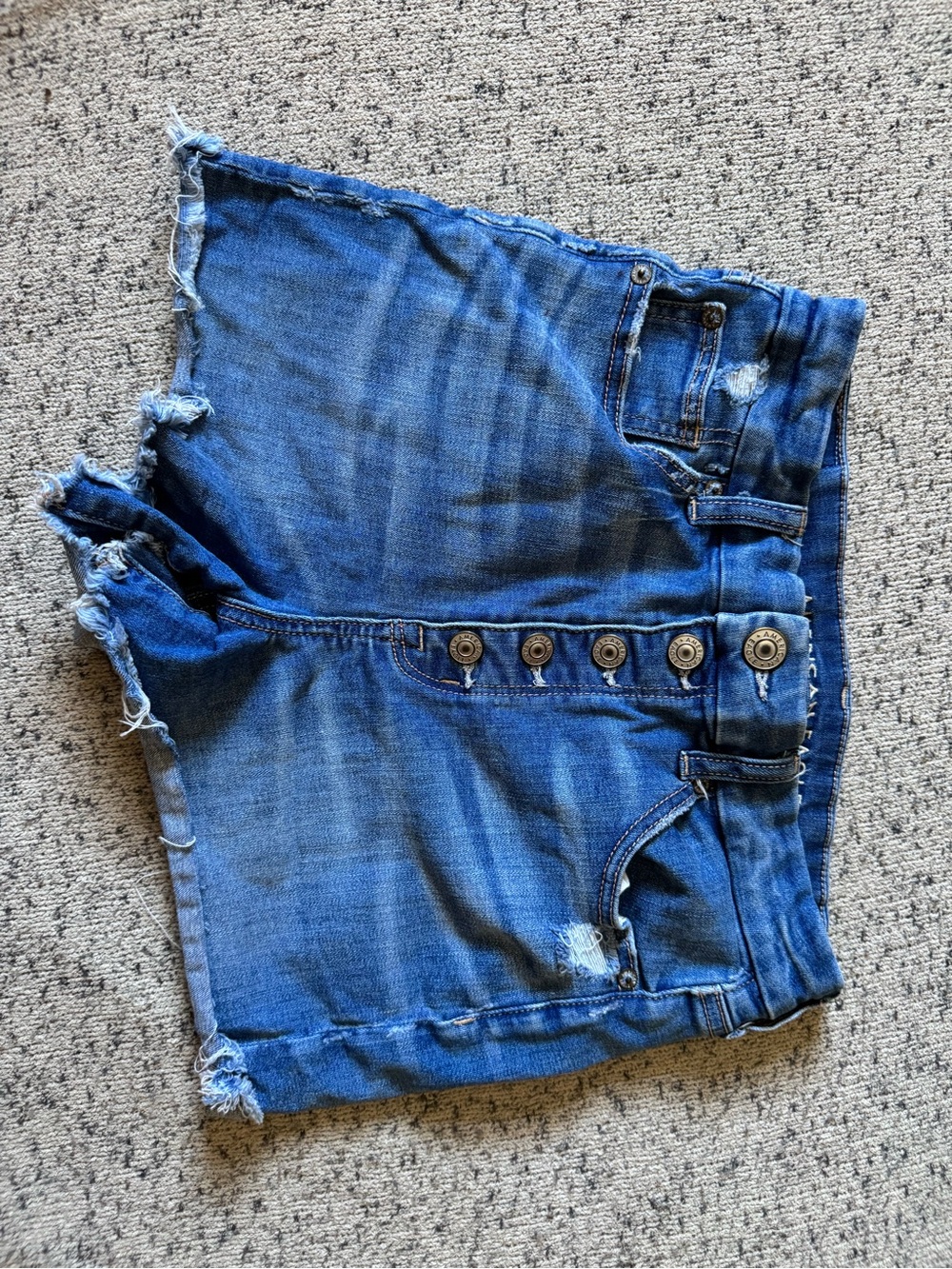 Women's High-Rise Distressed Denim Shorts - Blue